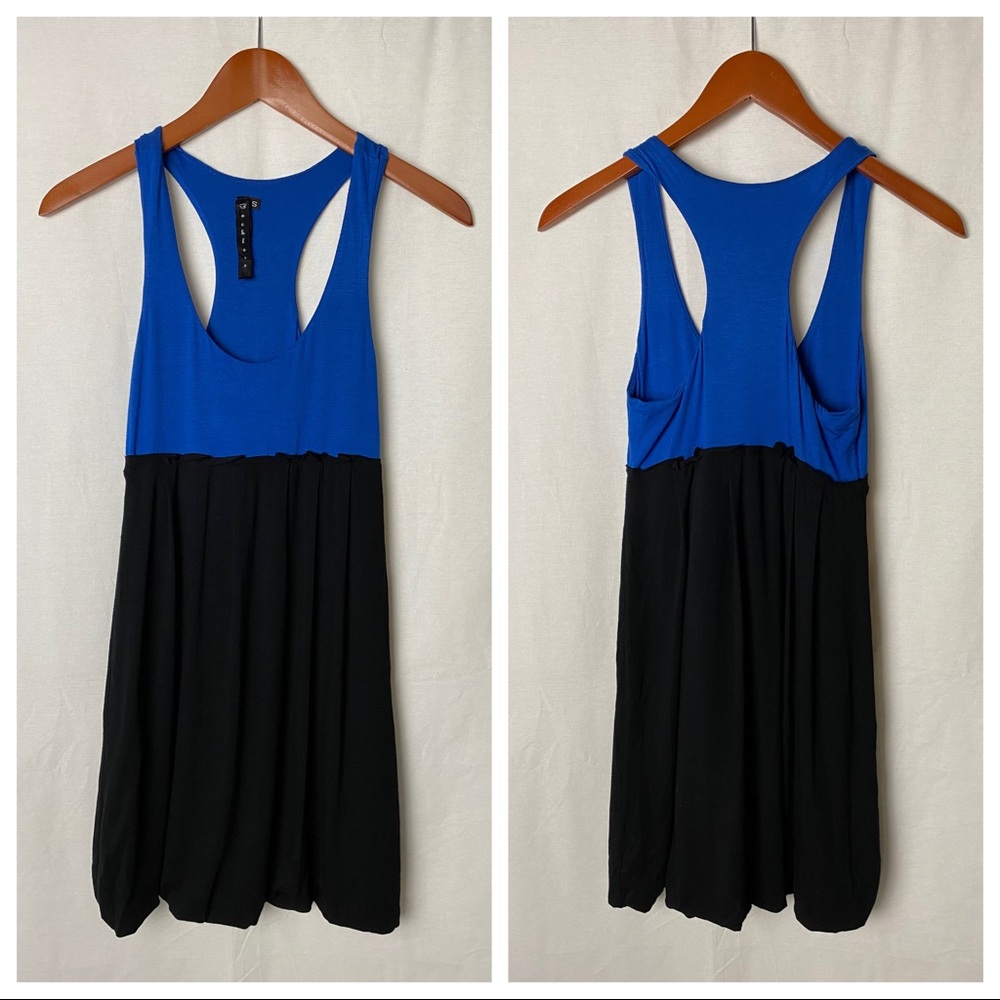 Black and blue racerback dress